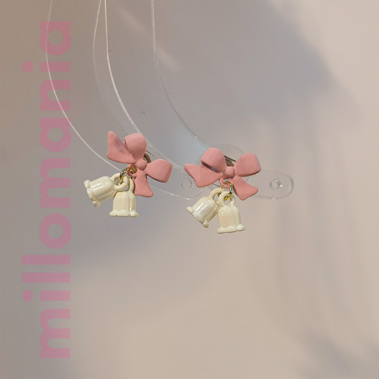 Серьги металл Бантик колокольчик