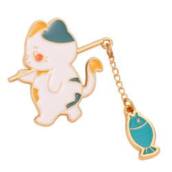 Значок металл Котик рыболов