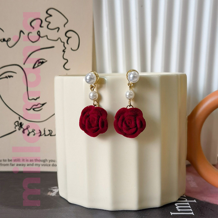 Серьги акрил Розы