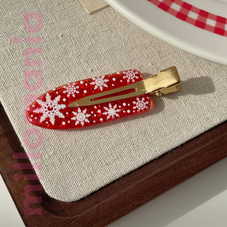 Заколка зажим клинок Новый год 1шт