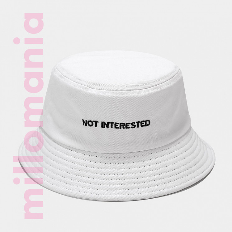 Панамка хлопковая Not Interested вышивка