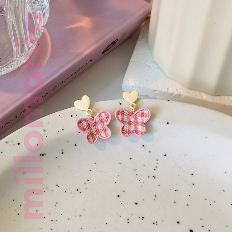 Серьги Жемчуг Котик Цветок розовые