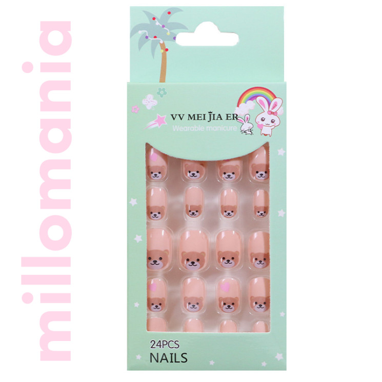 Ногти накладные короткие разные набор 24шт