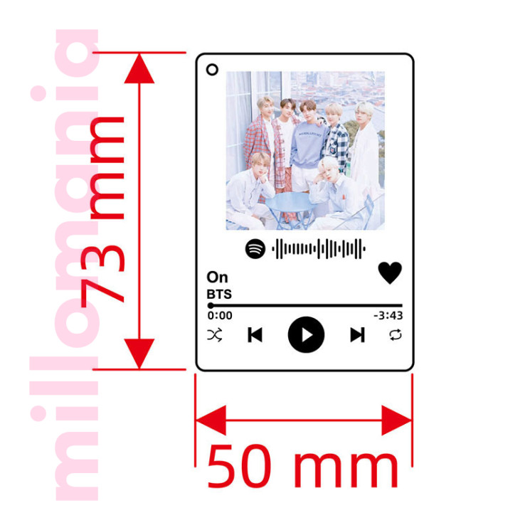 Брелок акриловый BTS 7.3x5 см