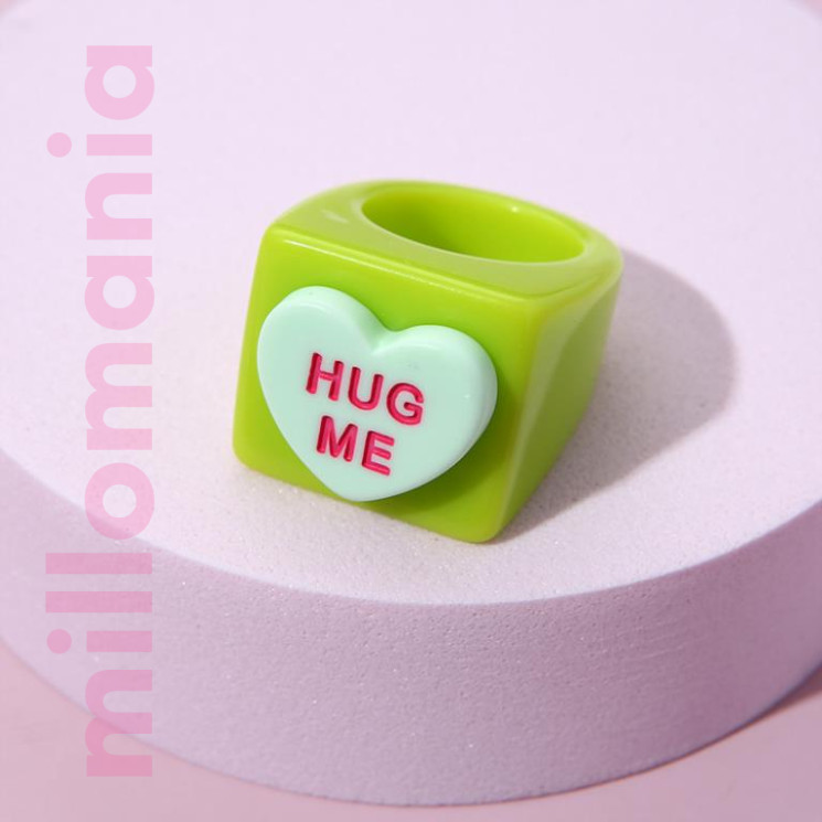 Кольцо акрил перстень Сердце Hug Me