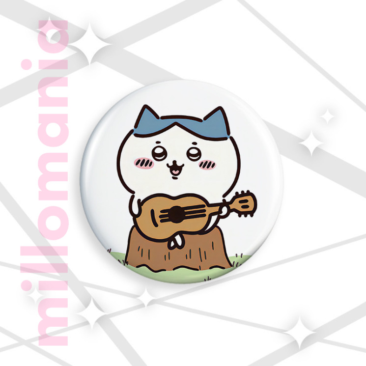 Значок металл круглый жесть Котик