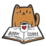 Значок металл Котик с книгой