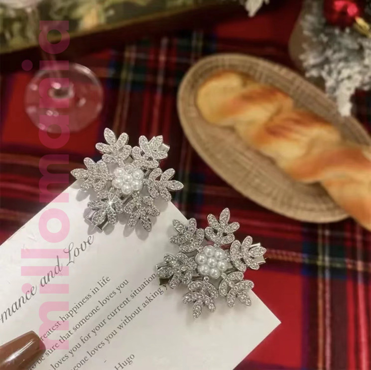 Заколка зажим Снежинка