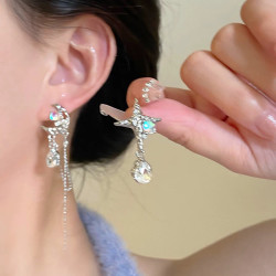 Серьги акрил металл Искра