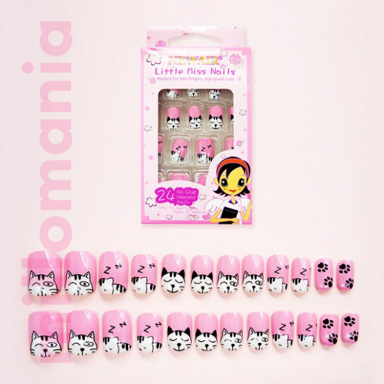 Ногти накладные короткие детские набор 24 шт