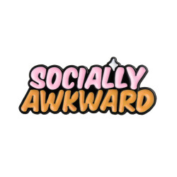 Значок металл Надпись SOCIALLY AWKWARD