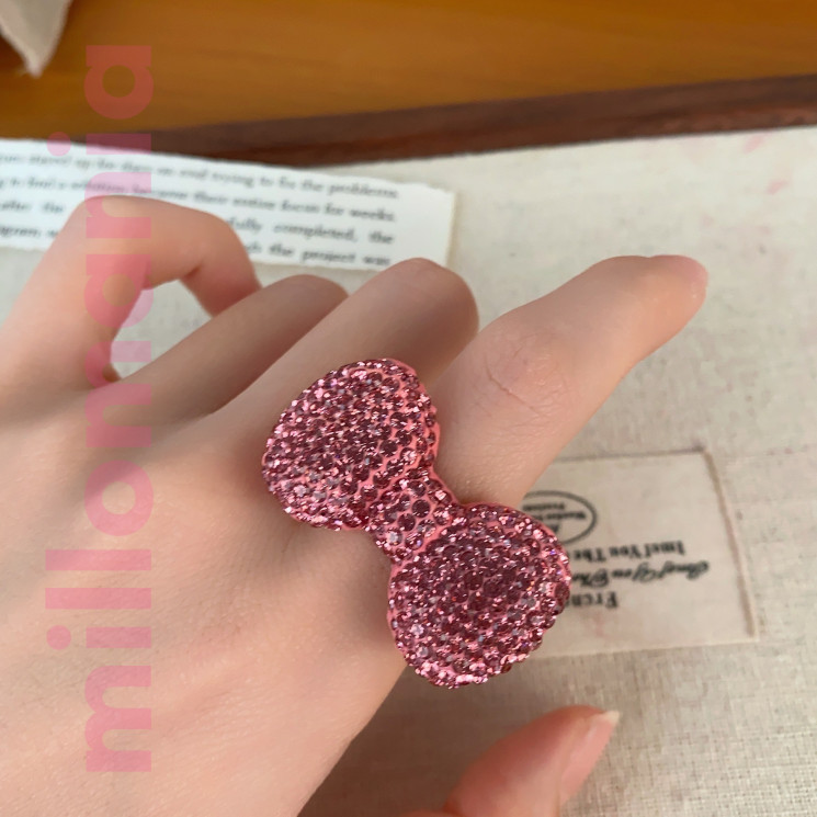 Кольцо металл Бант со стразами