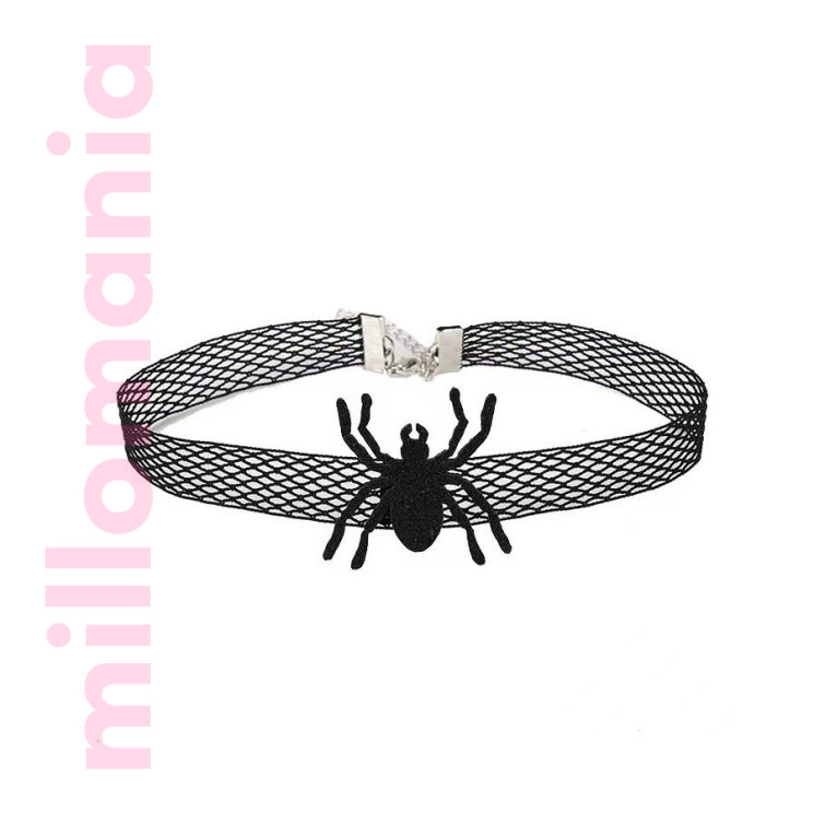 Подвеска-чокер на шею сетка Паук