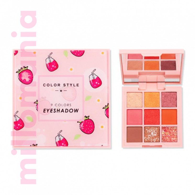 Тени для век палитра 9 цветов Фрукты 8g