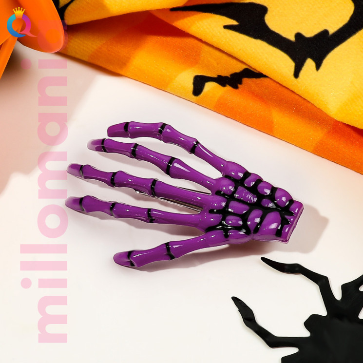 Заколка зажим Хеллоуин Рука Скелет 1шт