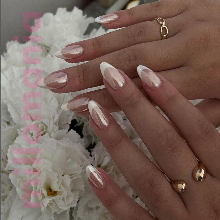 Ногти накладные средние френч 24шт