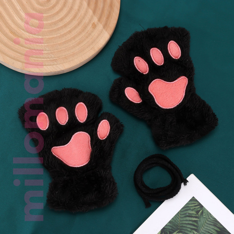 Перчатки-митенки Лапки открытые пальцы