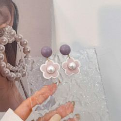 Серьги акрил Цветок