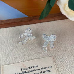 Серьги металл Бантики плетенные