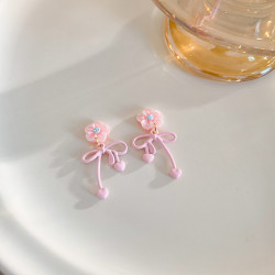 Серьги акрил Разные модели розовые