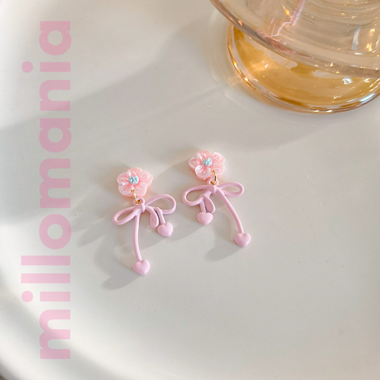 Серьги акрил Разные модели розовые