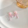 Серьги акрил Разные модели розовые